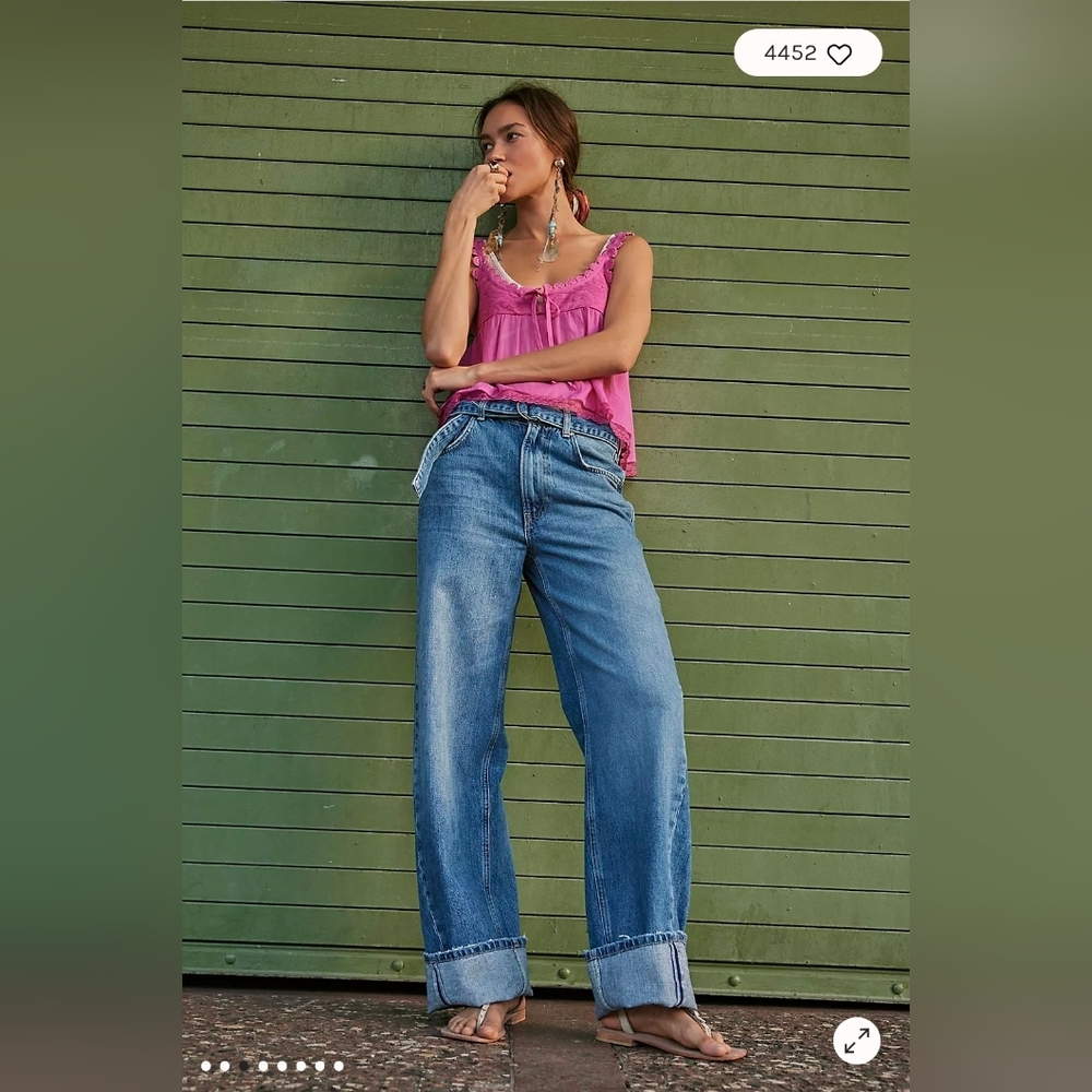 NWT Free People We The Free East Bay Cuffed Jeans / Spunky - Picture 4 of 9